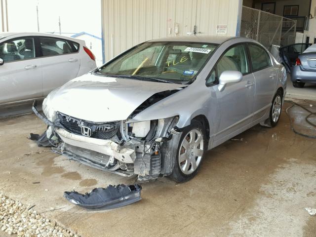 2HGFA16599H303742 - 2009 HONDA CIVIC LX SILVER photo 2