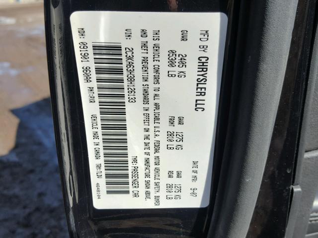 2C3KA63H38H126133 - 2008 CHRYSLER 300C BLACK photo 10