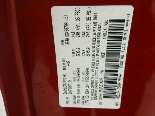 1D7HA18PX7J514326 - 2007 DODGE RAM 1500 S RED photo 10