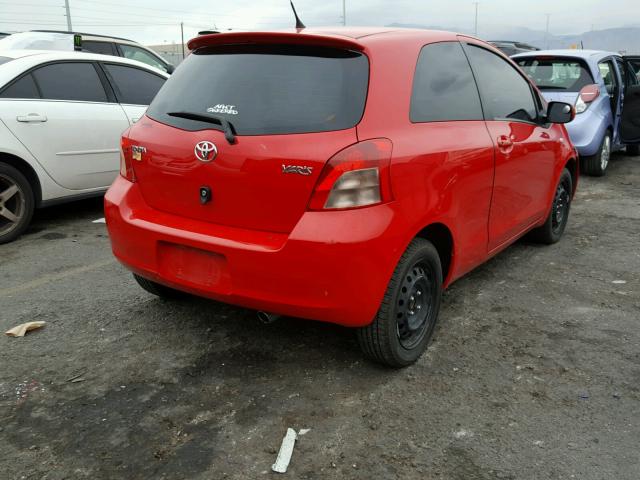 JTDJT923975101316 - 2007 TOYOTA YARIS RED photo 4