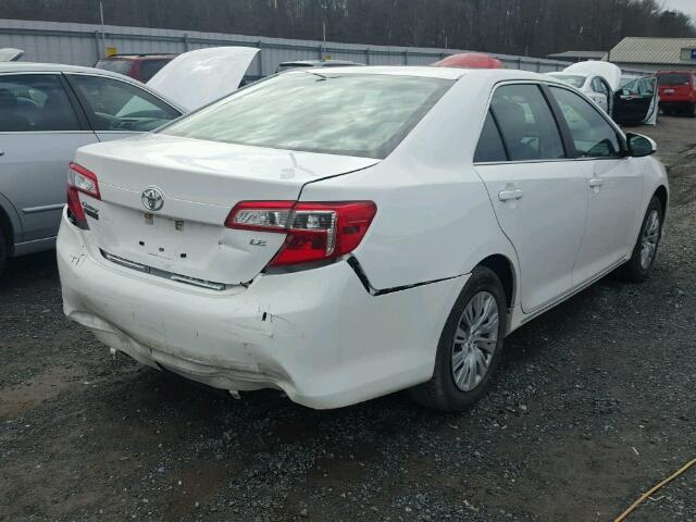 4T4BF1FK7DR319630 - 2013 TOYOTA CAMRY L WHITE photo 4