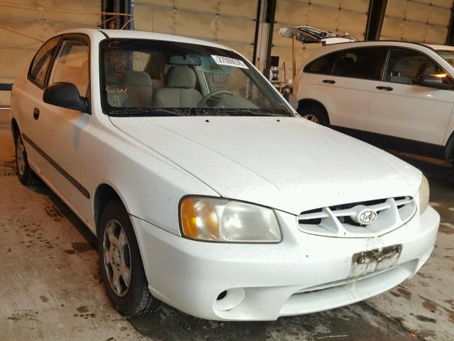 KMHCF35G52U193322 - 2002 HYUNDAI ACCENT L WHITE photo 1