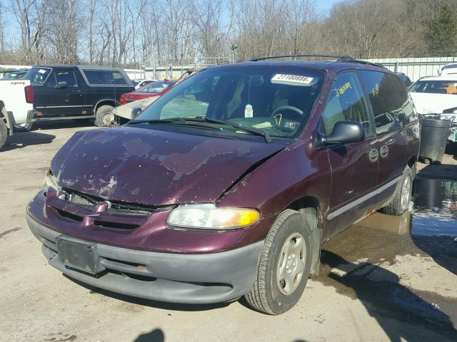 2B4GP25R4XR133368 - 1999 DODGE CARAVAN PURPLE photo 2