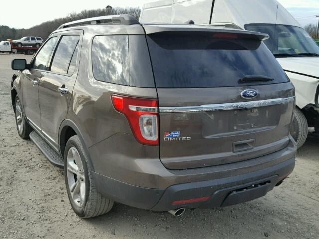 1FM5K7F8XFGB65250 - 2015 FORD EXPLORER L BROWN photo 3