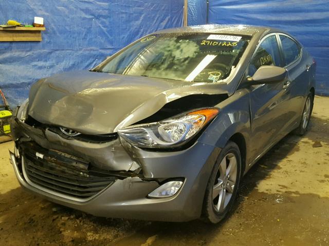 5NPDH4AEXCH151057 - 2012 HYUNDAI ELANTRA GL GRAY photo 2