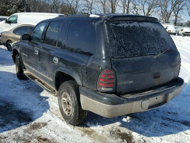 1B4HS28N21F629408 - 2001 DODGE DURANGO BLACK photo 3