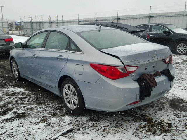 5NPEB4AC4BH190195 - 2011 HYUNDAI SONATA GLS BLUE photo 3