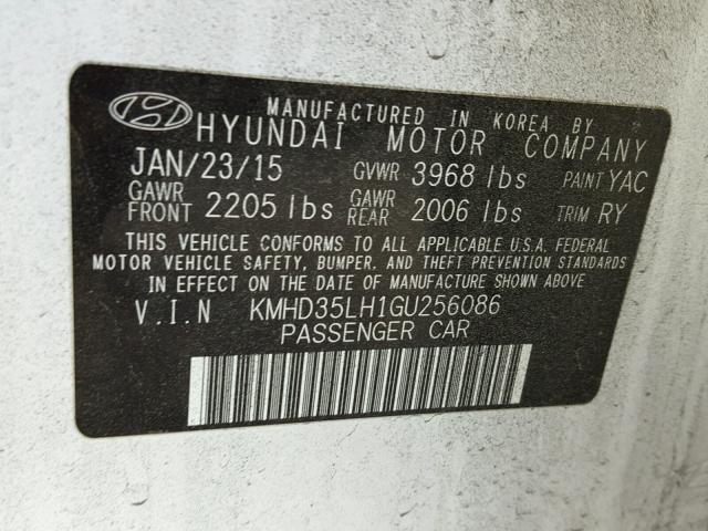 KMHD35LH1GU256086 - 2016 HYUNDAI ELANTRA GT WHITE photo 10