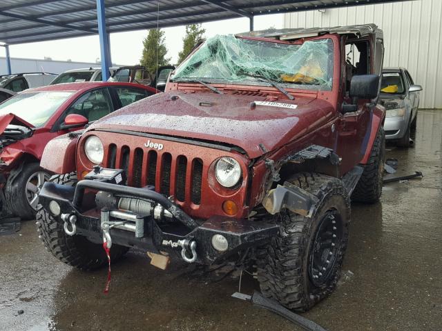 1J4FA54158L539273 - 2008 JEEP WRANGLER S BURGUNDY photo 2