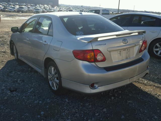 2T1BU40E39C045596 - 2009 TOYOTA COROLLA BA SILVER photo 3