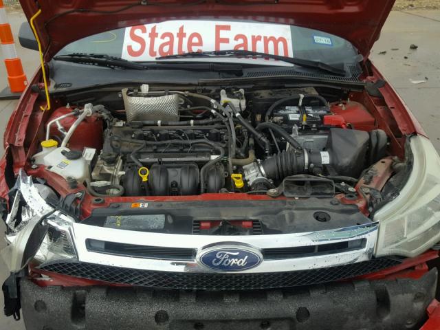 1FAHP3FN8AW270472 - 2010 FORD FOCUS SE BURGUNDY photo 7