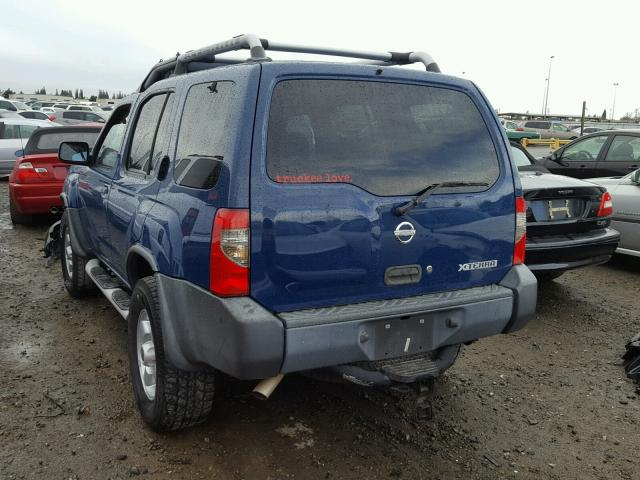 5N1ED28T63C627904 - 2003 NISSAN XTERRA XE BLUE photo 3