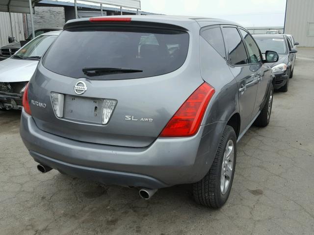 JN8AZ08W75W430538 - 2005 NISSAN MURANO SL CHARCOAL photo 4