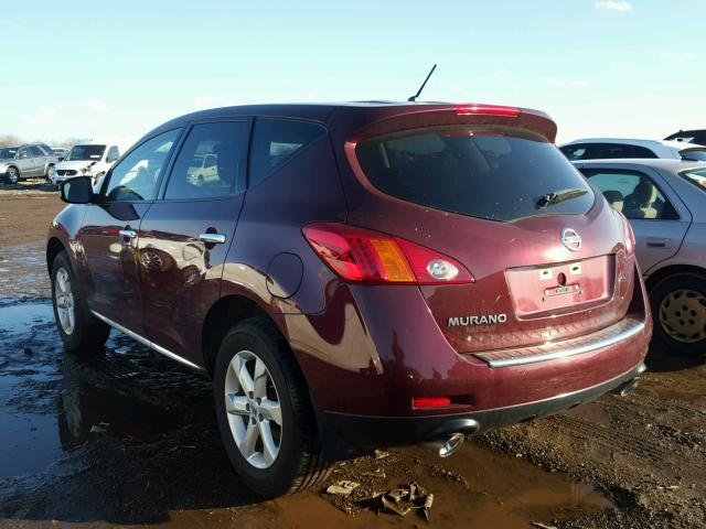 JN8AZ1MU0AW001732 - 2010 NISSAN MURANO S MAROON photo 3