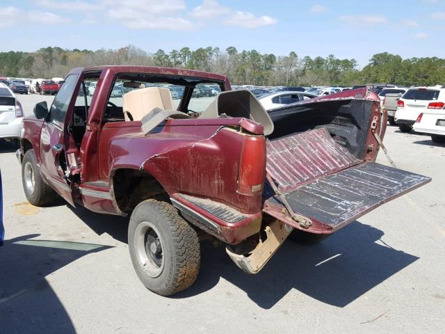 1GTDC14K3KZ535316 - 1989 GMC SIERRA C15 MAROON photo 3