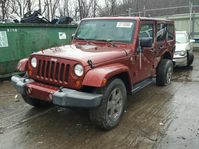 1J4GA59178L588276 - 2008 JEEP WRANGLER U BURGUNDY photo 2