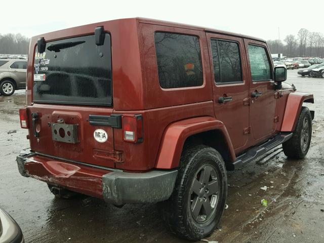 1J4GA59178L588276 - 2008 JEEP WRANGLER U BURGUNDY photo 4