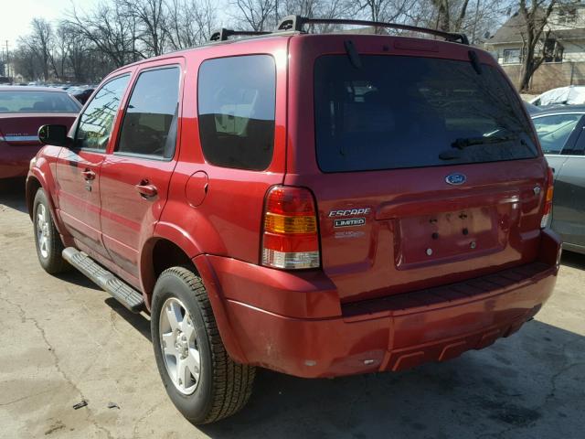 1FMYU94167KA23520 - 2007 FORD ESCAPE LIM RED photo 3