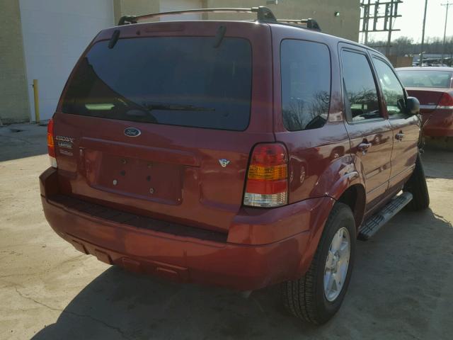 1FMYU94167KA23520 - 2007 FORD ESCAPE LIM RED photo 4