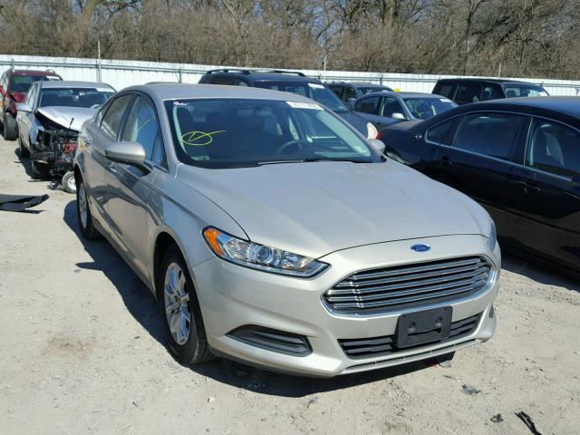 3FA6P0G76FR307146 - 2015 FORD FUSION S BEIGE photo 1