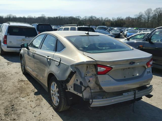 3FA6P0G76FR307146 - 2015 FORD FUSION S BEIGE photo 3