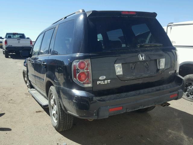 2HKYF18486H531974 - 2006 HONDA PILOT EX BLACK photo 3