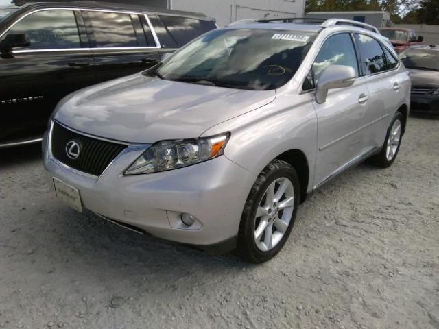 2T2ZK1BA4BC060302 - 2011 LEXUS RX 350 SILVER photo 2