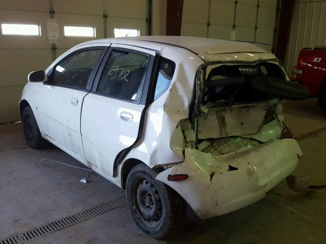 KL1TD66627B781531 - 2007 CHEVROLET AVEO BASE Beyaz fotoğraf 3