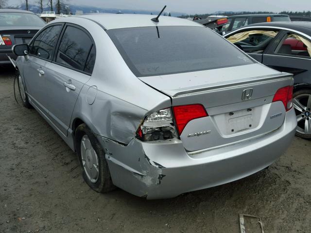 JHMFA36207S026936 - 2007 HONDA CIVIC HYBR SILVER photo 3