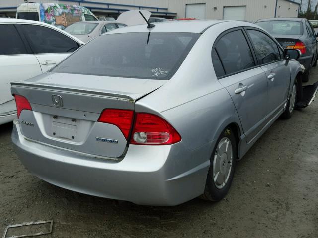 JHMFA36207S026936 - 2007 HONDA CIVIC HYBR SILVER photo 4