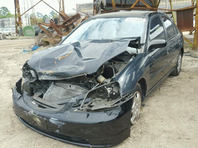 1HGES16511L034913 - 2001 HONDA CIVIC LX BLACK photo 2