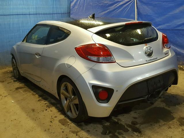 KMHTC6AE4EU198434 - 2014 HYUNDAI VELOSTER T SILVER photo 3