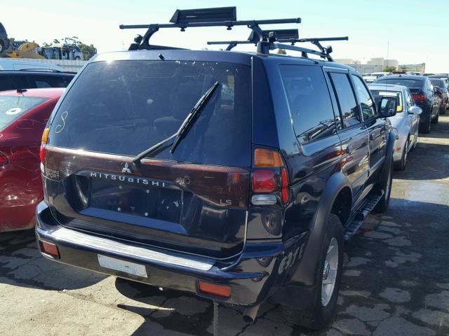 JA4LS21H12J062621 - 2002 MITSUBISHI MONTERO SP BLUE photo 4