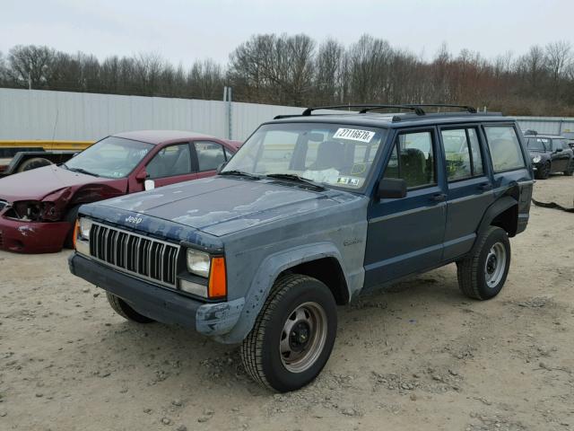 1J4FJ28S6TL302737 - 1996 JEEP CHEROKEE S GREEN photo 2