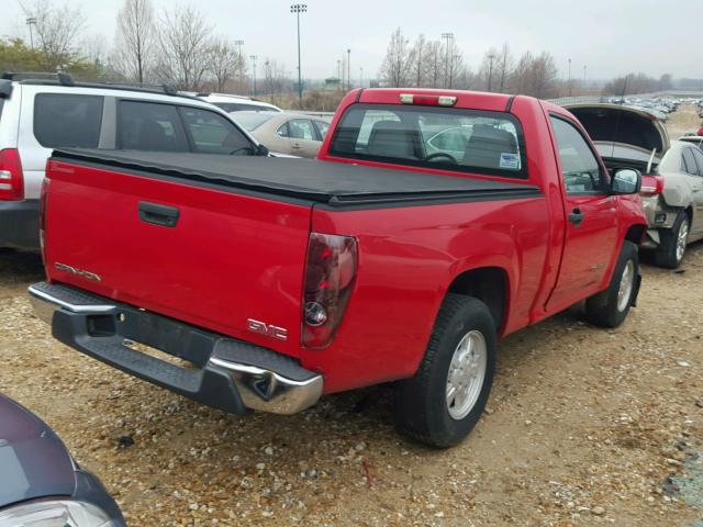 1GTCS148058269069 - 2005 GMC CANYON RED photo 4