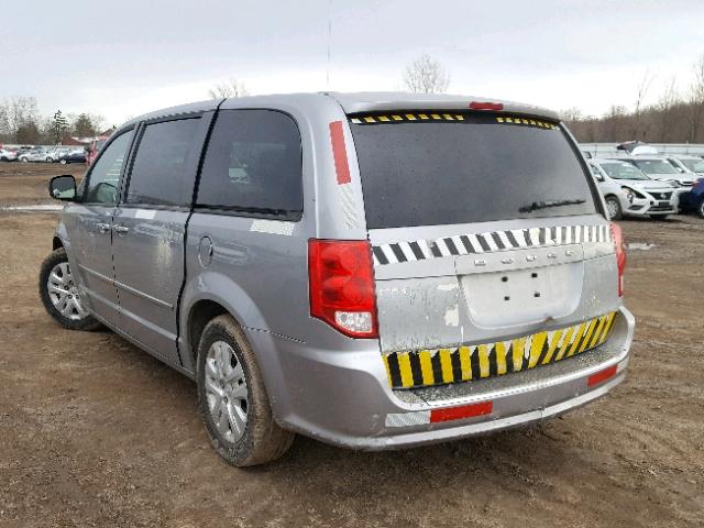 2C4RDGBG0ER227863 - 2014 DODGE GRAND CARA GRAY photo 3