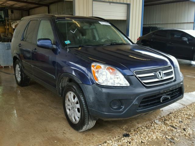 JHLRD788X6C057718 - 2006 HONDA CR-V EX BLUE photo 1