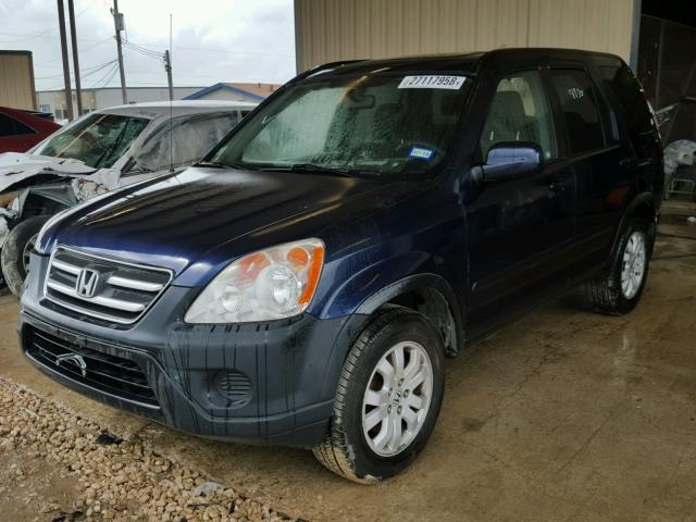 JHLRD788X6C057718 - 2006 HONDA CR-V EX BLUE photo 2