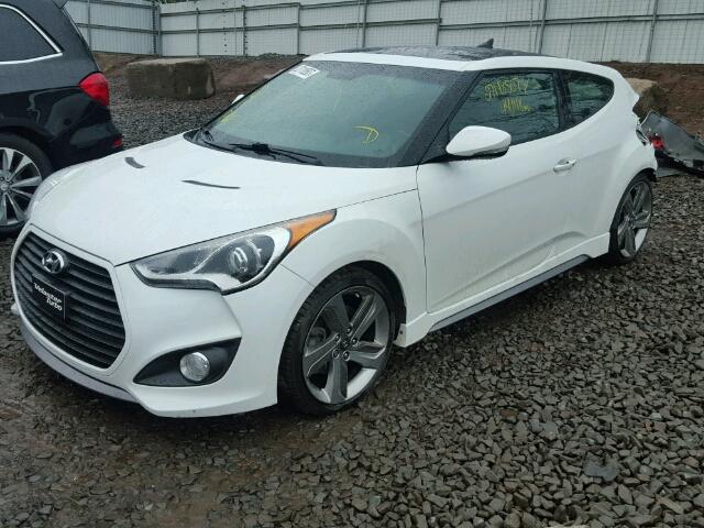 KMHTC6AE5EU191377 - 2014 HYUNDAI VELOSTER T WHITE photo 2