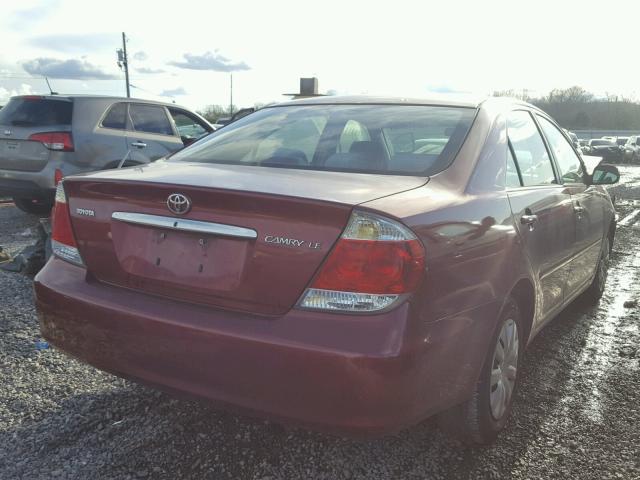 4T1BE32K35U077791 - 2005 TOYOTA CAMRY LE MAROON photo 4