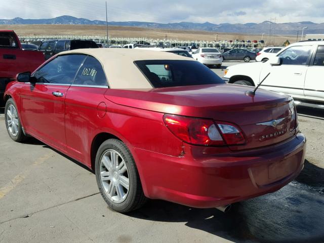 1C3LC65M18N614934 - 2008 CHRYSLER SEBRING LI RED photo 3