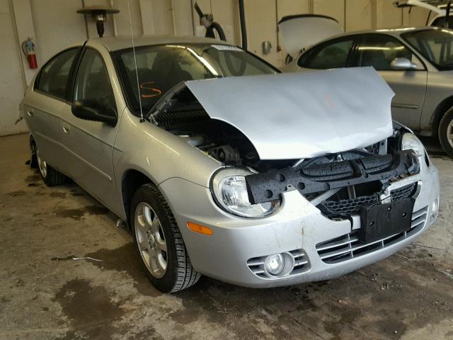 1B3ES56C75D262503 - 2005 DODGE NEON SXT SILVER photo 1