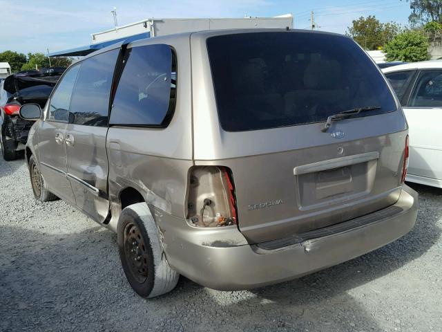 KNDUP132556684466 - 2005 KIA SEDONA EX BEIGE photo 3