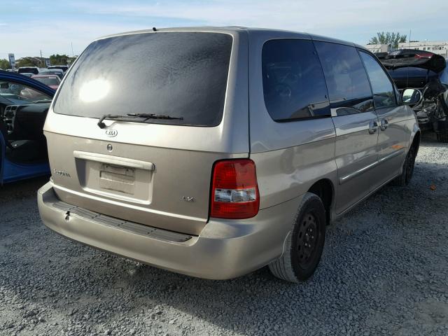 KNDUP132556684466 - 2005 KIA SEDONA EX BEIGE photo 4