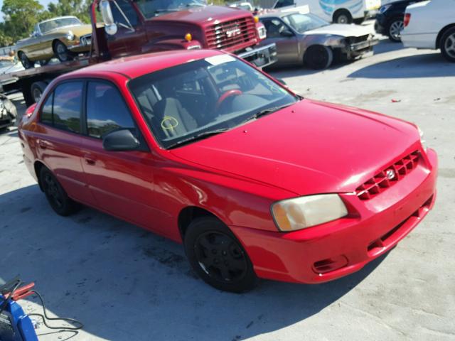 KMHCG45C72U285886 - 2002 HYUNDAI ACCENT GL RED photo 1