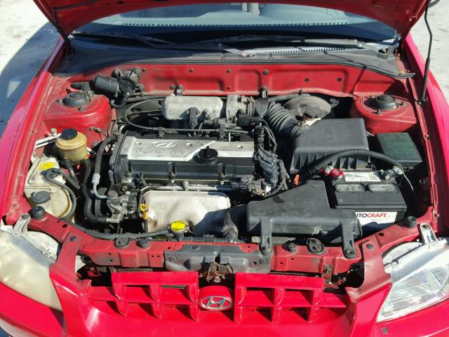 KMHCG45C72U285886 - 2002 HYUNDAI ACCENT GL RED photo 7