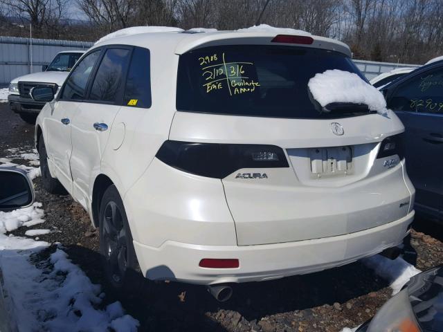 5J8TB18577A024508 - 2007 ACURA RDX TECHNO WHITE photo 3