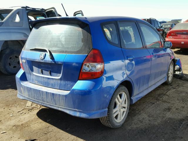 JHMGD38647S016776 - 2007 HONDA FIT S BLUE photo 4