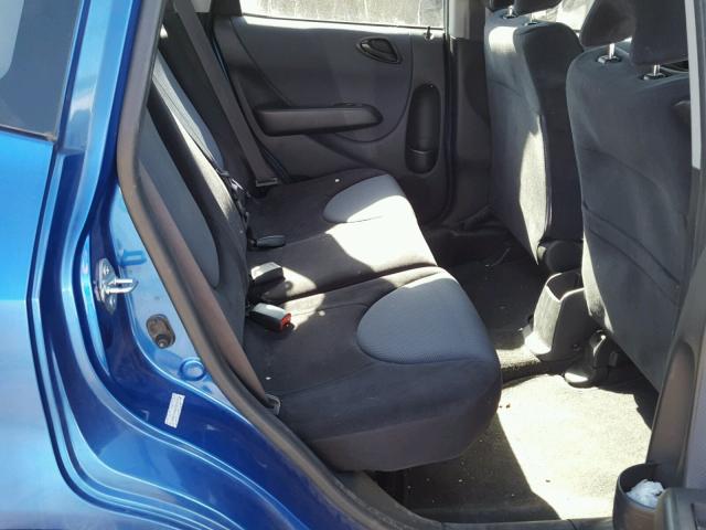 JHMGD38647S016776 - 2007 HONDA FIT S BLUE photo 6