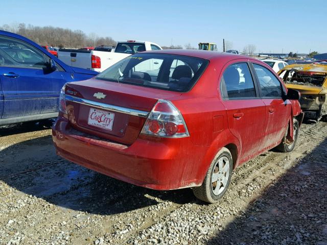 KL1TD56EX9B324079 - 2009 CHEVROLET AVEO LS RED photo 4